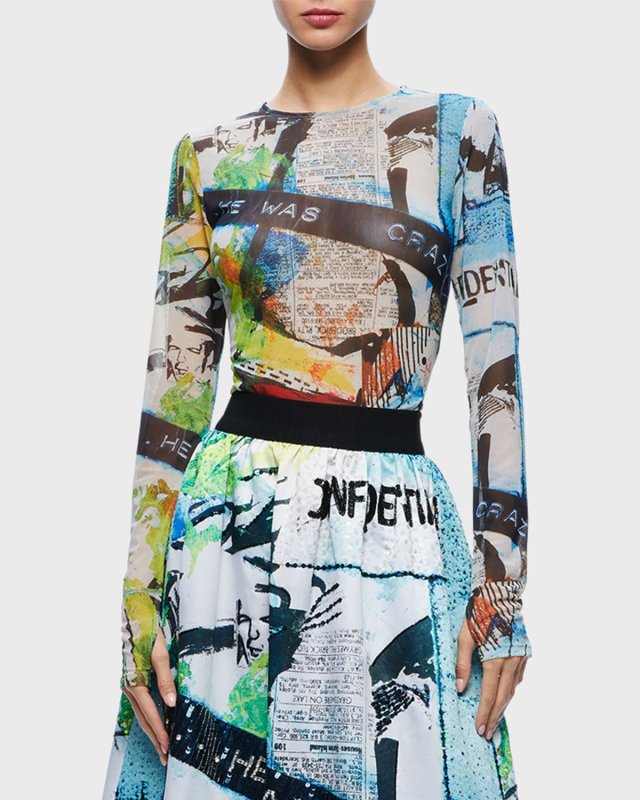 Delaina Long-Sleeve Crewneck Top